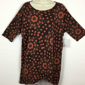 LuLaRoe Irma tunic blouse brown/orange